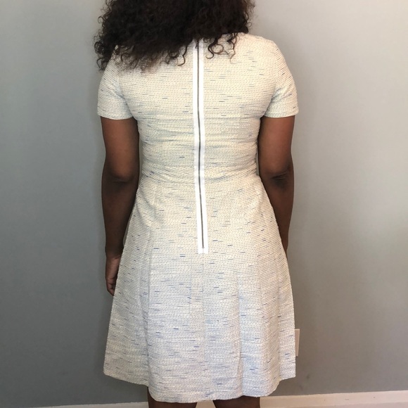 Tahari cool modern pattern structured Short Sleeve Dress contemporary zipper - Picture 2 of 3